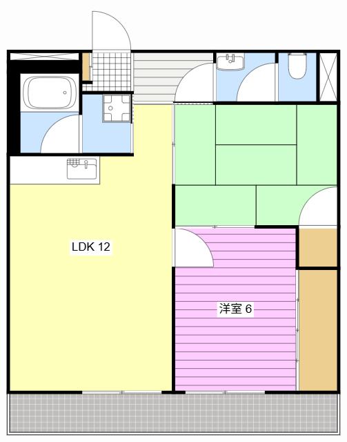SURPLUS ルージュ(2LDK/1階)の間取り写真