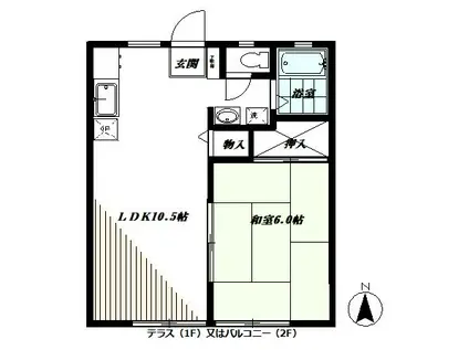 リエスあさか根岸台A・B(1LDK/1階)の間取り写真