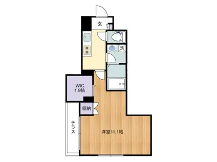 ククイハウス(1K/1階)の間取り写真