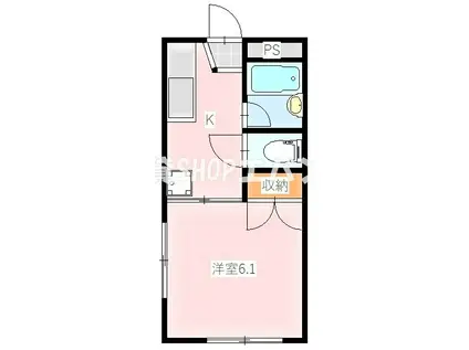 美樹ハイツ(1K/1階)の間取り写真