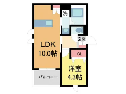 西宮市南昭和町ヘーベルメゾン(1LDK/2階)の間取り写真