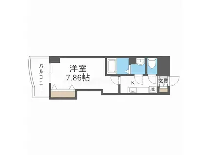 LUXE都島II(1K/6階)の間取り写真