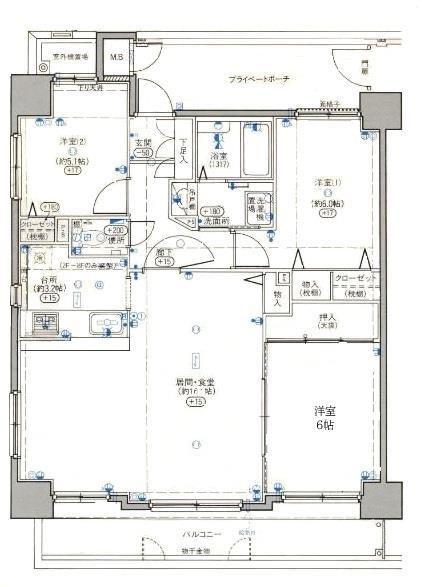 サンシティ道三町(3LDK/3階)の間取り写真