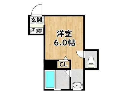 レクシア塚本(ワンルーム/2階)の間取り写真