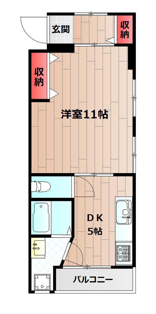 コーポ寿(1DK/4階)の間取り写真