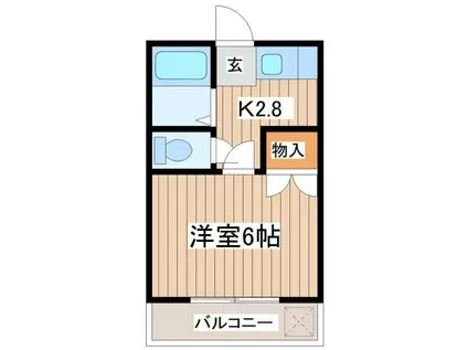 第一平和コーポ1号館(1K/1階)の間取り写真