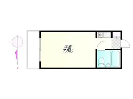 ウェザーコック近野(ワンルーム/3階)の間取り写真