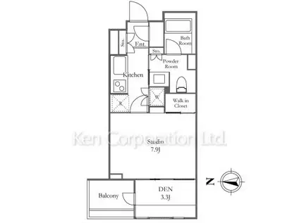 南青山マスターズハウス(ワンルーム/2階)の間取り写真