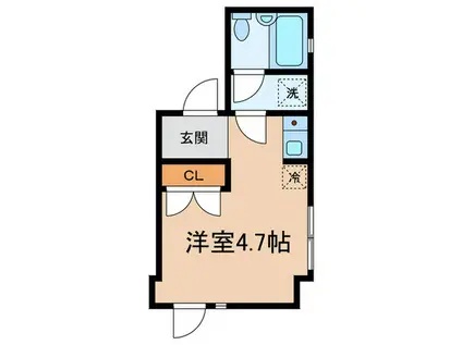 ヒューゲルハイム三軒茶屋(ワンルーム/1階)の間取り写真