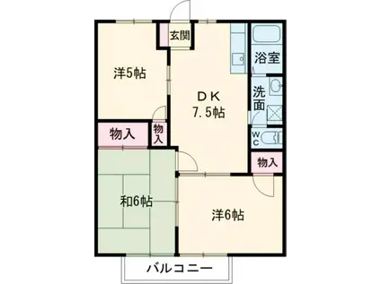 インパルス南台(3DK/2階)の間取り写真