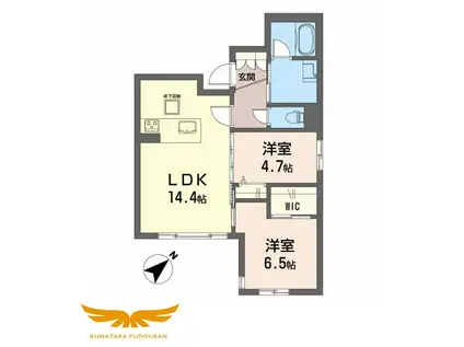 LUCE帯山西(2LDK/1階)の間取り写真