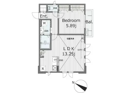 RAPORA GARDEN日吉(1LDK/2階)の間取り写真