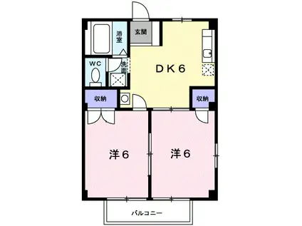 ローズコート(1LDK/1階)の間取り写真