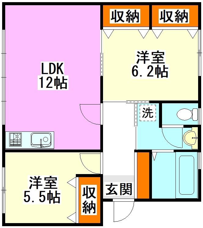 CANDEO柏の森(2LDK/2階)の間取り写真