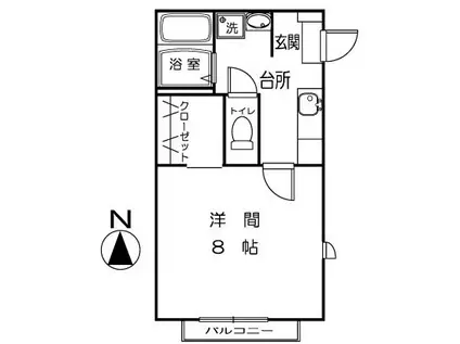 ディアス なごみ(1K/1階)の間取り写真