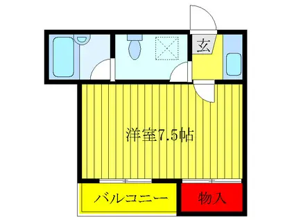 プレイス中村(1K/2階)の間取り写真