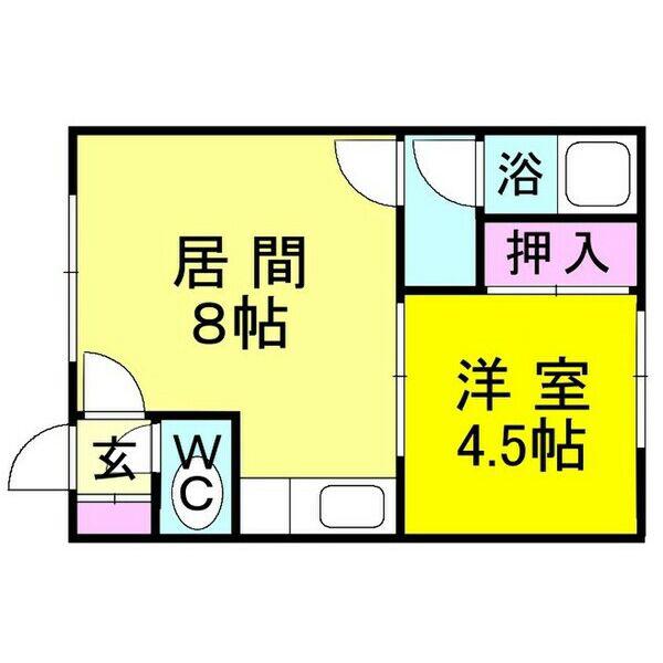 ファイブスターハイツ56(1DK/1階)の間取り写真