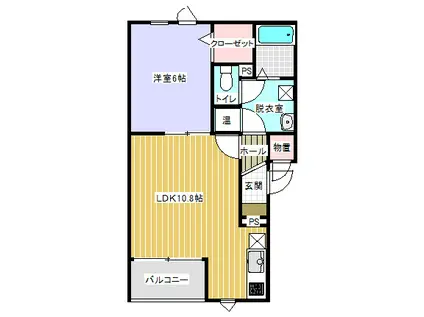 プラナスたいきI(1LDK/1階)の間取り写真