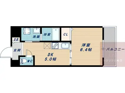 第10関根マンション(1DK/2階)の間取り写真