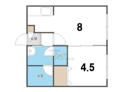 リー・スペース白石(1LDK/2階)の間取り写真