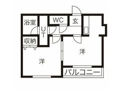 ジュネス半田山(2K/1階)の間取り写真