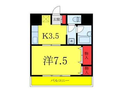 メゾン光が丘(1K/4階)の間取り写真