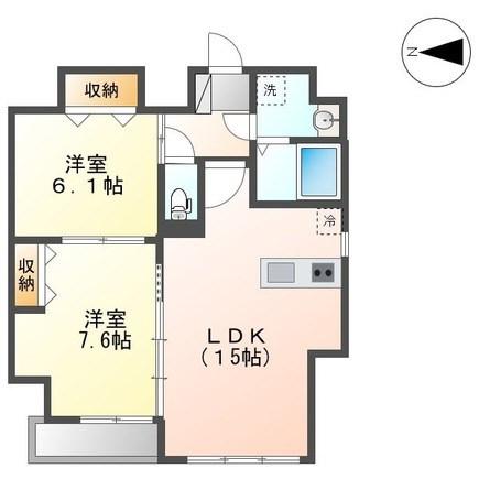 GRAND SOLEIL大須白川(2LDK/9階)の間取り写真