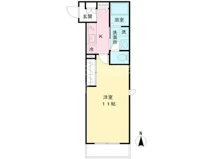 フィシオ神泉(1K/3階)の間取り写真