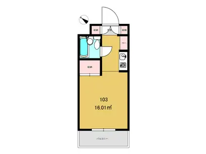 ジョイフル羽根木(ワンルーム/1階)の間取り写真