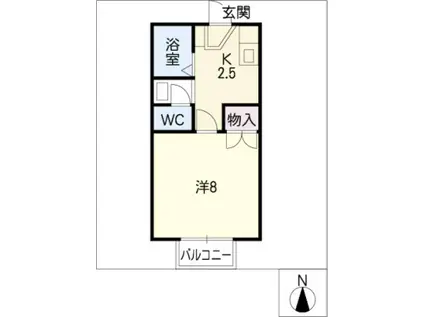 ファミール堀部III A棟(1K/2階)の間取り写真