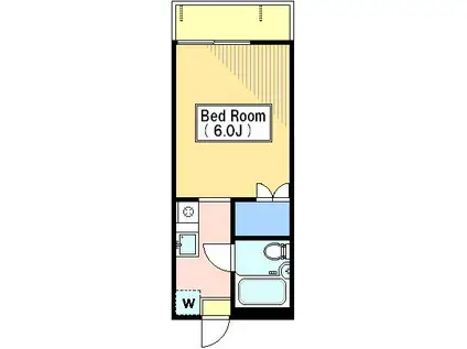 雪見坂ハイム(1K/1階)の間取り写真