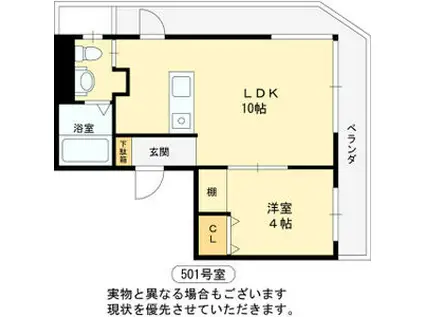 SQUARE北浜(1LDK/5階)の間取り写真
