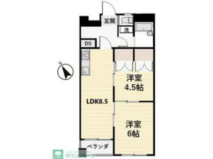 サーラ川口(2DK/9階)の間取り写真