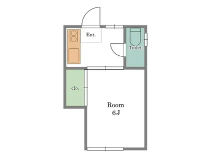 ハイツ原田(1K/2階)の間取り写真