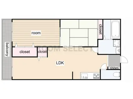 明和ビル(2LDK/4階)の間取り写真