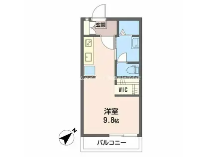 サンシャトー秋桜(ワンルーム/1階)の間取り写真