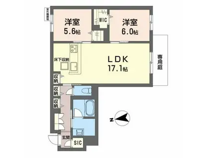 シャーメゾンフィセル(2LDK/1階)の間取り写真