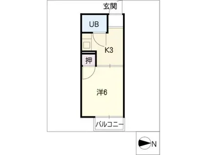 パレーシャルMORI(1K/1階)の間取り写真