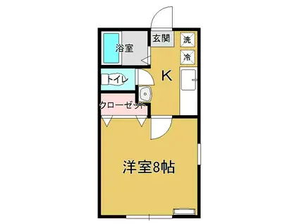 サン滝寺(1K/1階)の間取り写真