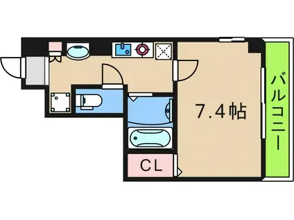 MPLAZA住吉公園弐番館(1K/7階)の間取り写真