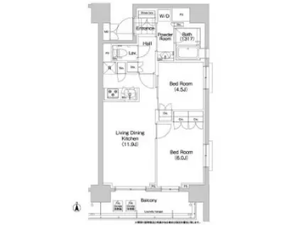 コンフォリア秋葉原イースト(2LDK/4階)の間取り写真