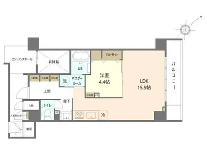 CO.CREA(1LDK/1階)の間取り写真