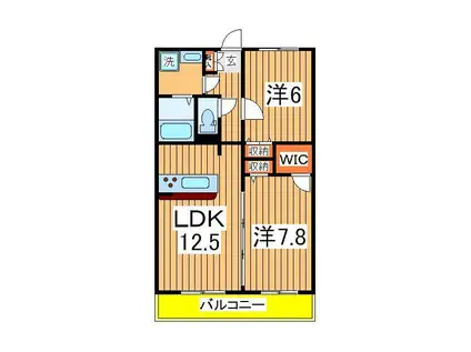 グリシーナおおたかⅡ(2LDK/5階)の間取り写真