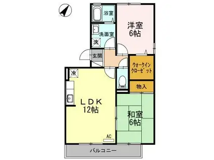 ガーデンハウス藤井 A棟(2LDK/2階)の間取り写真