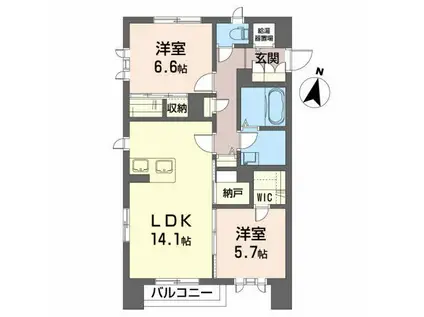 AS VIAURA KUWANO(2SLDK/1階)の間取り写真