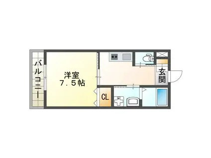 コーム須磨(1K/2階)の間取り写真