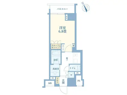 ファミール東京グランリッツ(1K/8階)の間取り写真