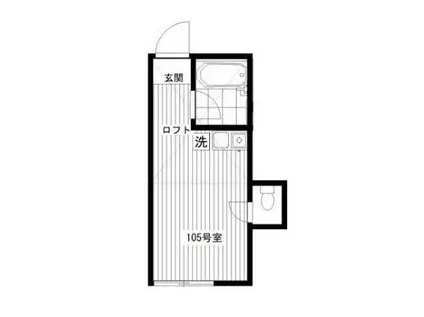 BDR横浜山手(ワンルーム/1階)の間取り写真