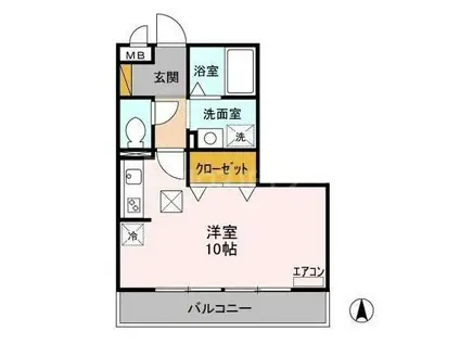 BLANCHE(ワンルーム/1階)の間取り写真