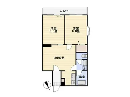 ロイヤルプラザ(2LDK/3階)の間取り写真